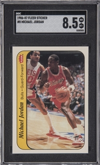 1986/87 Fleer Stickers #8 Michael Jordan Rookie Card – SGC NM-MT+ 8.5 